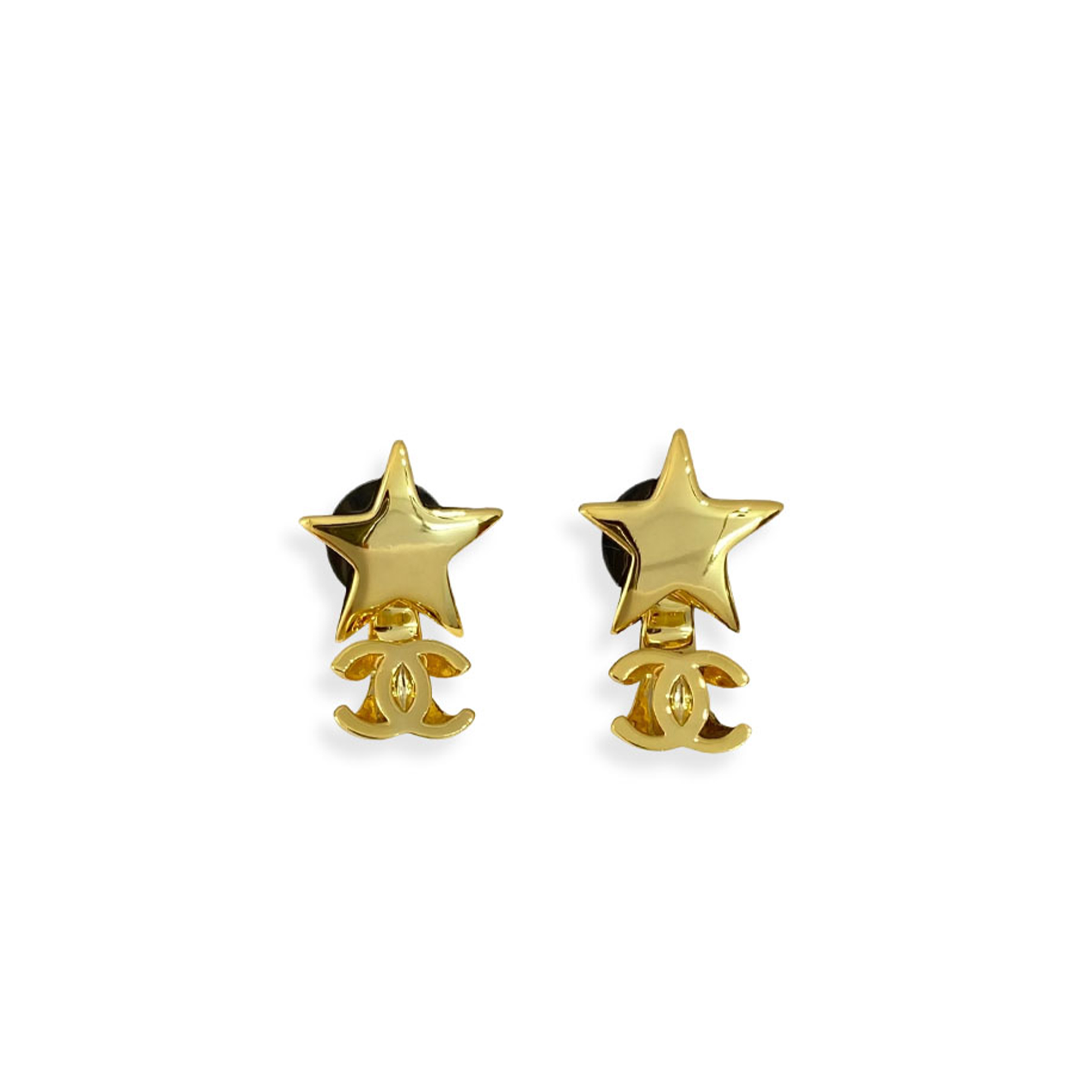 Ch**el coco mark star earrings